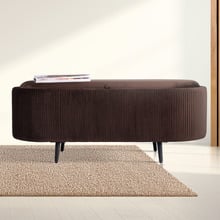 Evelyn Velvet Storage Ottoman Bench